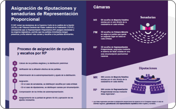 Asignación diputación senadurías representación proporcional