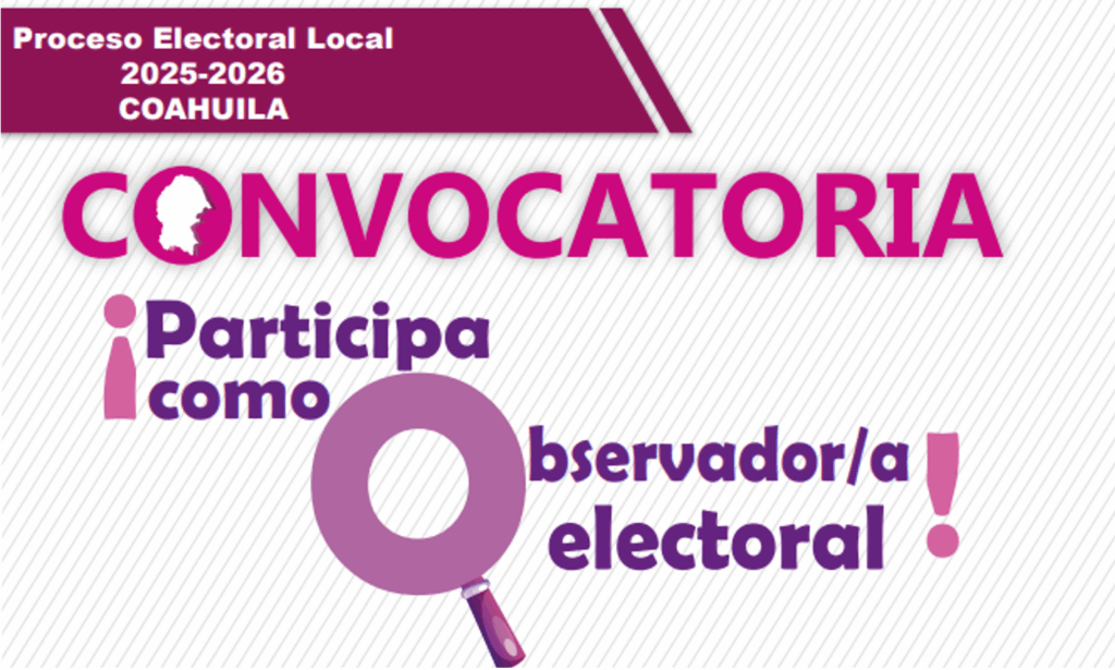 Banner con título Convocatoria. Participa como observador electoral
