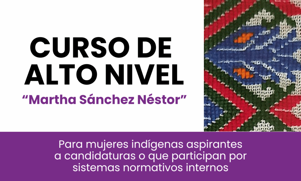 Banner Curso para mujeres indígenas aspirantes a candidaturas