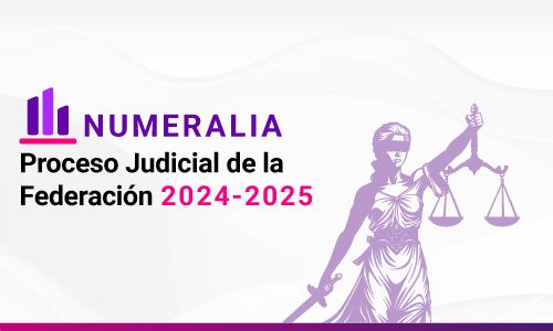Banner con título Numeralia Proceso Electoral Poder Judicial 2025